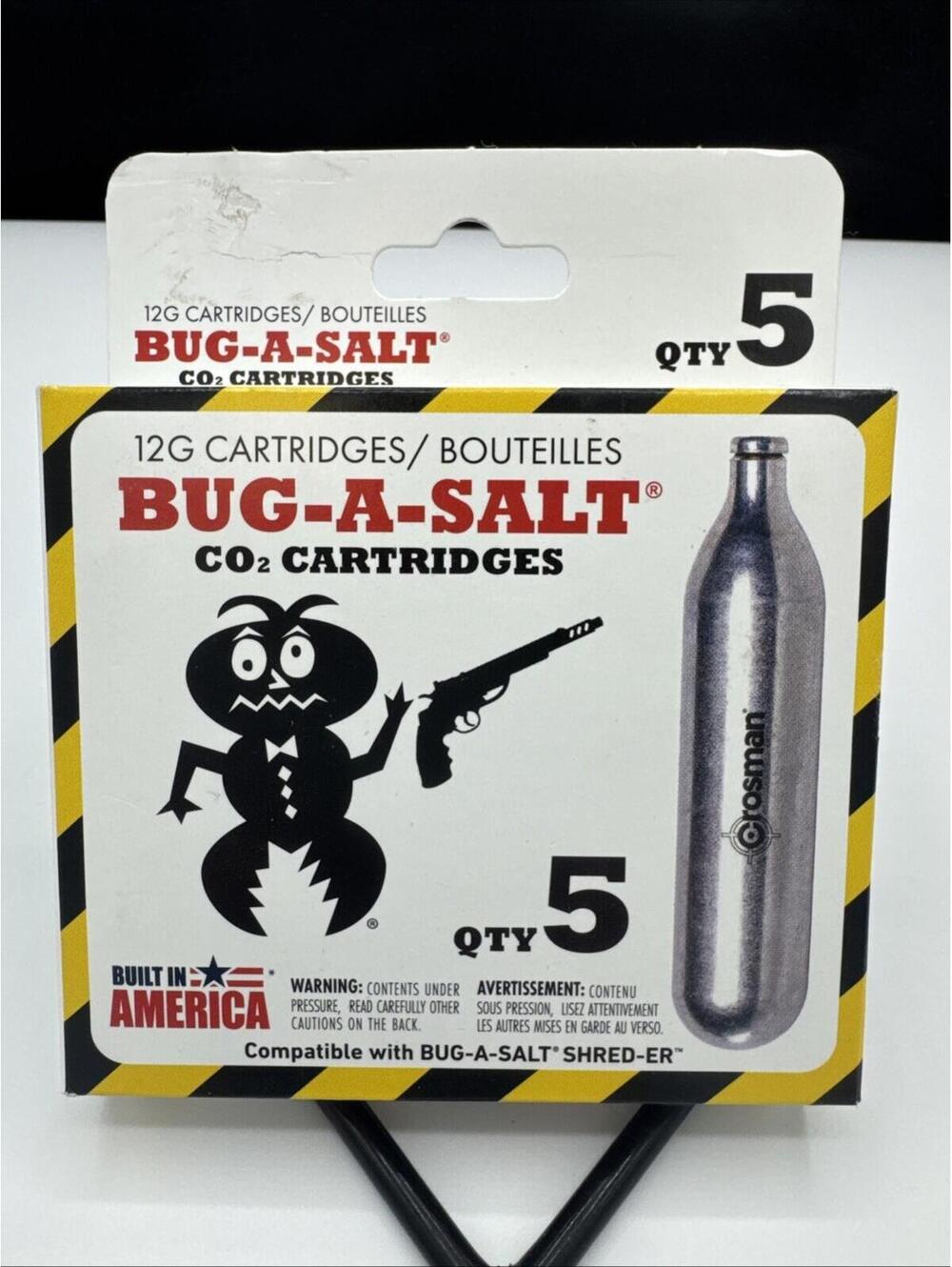 Bug-A-Salt CO2 12G 5 Cartridges for Shred-Er 2.0 New In Box